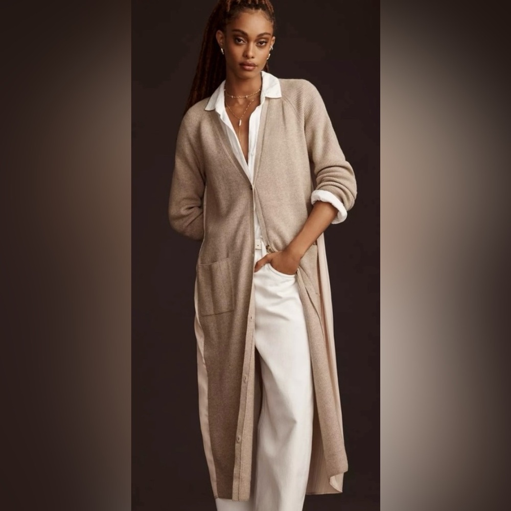 Anthropologie Long Twofer Cardigan Sweater (Size XS)